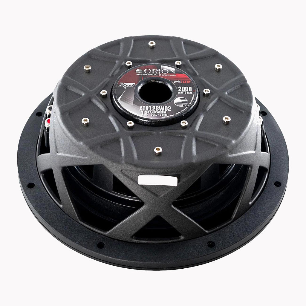 ORION XTR Series XTR12SWD2 Shallow Mount 12” Car Subwoofer, 2000W Max Power, 500W RMS, Dual 2 Ohm, UV Coated Cone, NBR Surround – Compact Slim Subwoofer for Clean Bass in Tight Car Audio Installs