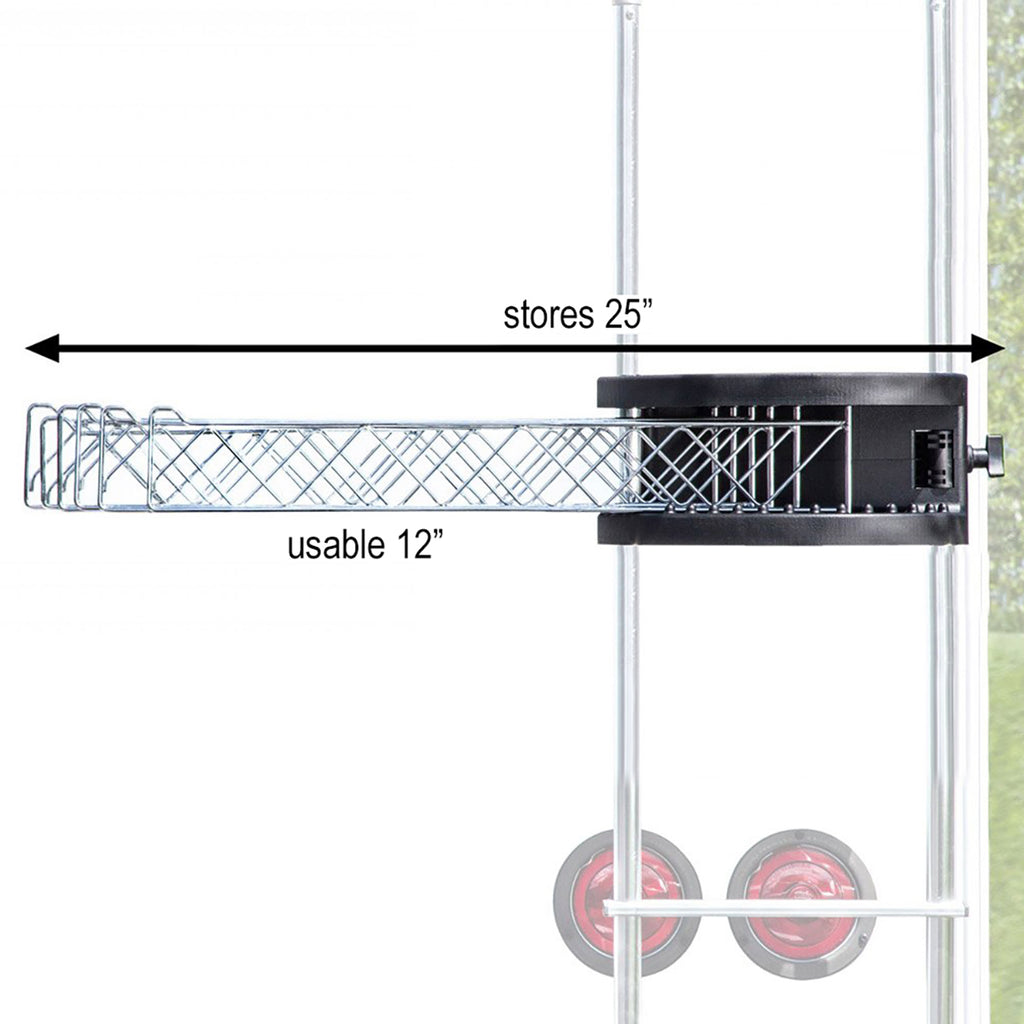 Stromberg Carlson Extend-A-Line 12" Long Versatile Swing Arm Drying Arms and Clothes Hanger with Swinging Towel Bar and Folding Clothes Hanger for RVs, Motorhomes, Campers & Home
