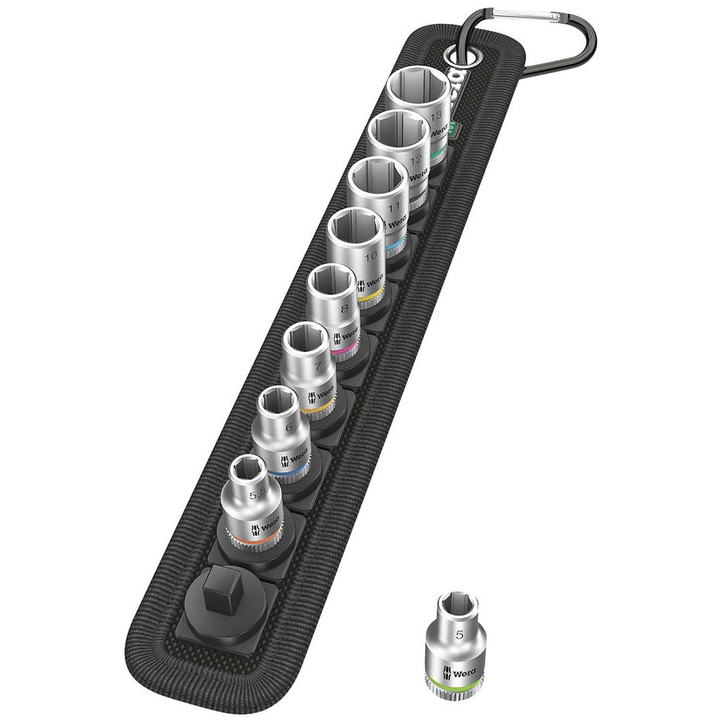 Wera 1/4″ Drive Metric Socket Set on Storage Belt (9 Piece)