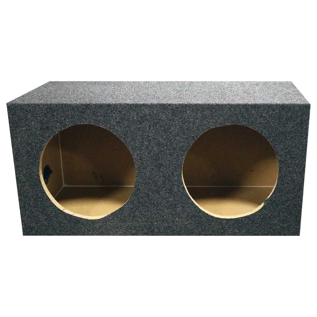 QPower QMPSQ10E Dual 10" Sealed Heavy Duty Square Empty Subwoofer Box Enclosure MDF