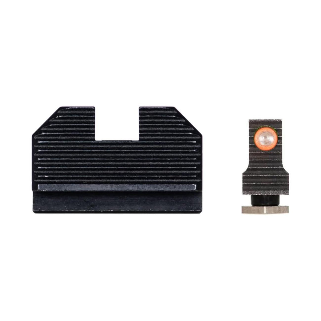 Night Fision Optics Ready Stealth .290-.297 Night Sight Set Compatible with Glосk 43/43X/43X MOS with Shield RMSc and Holosun K line, Orange Front Ring, Blank Rear Sight