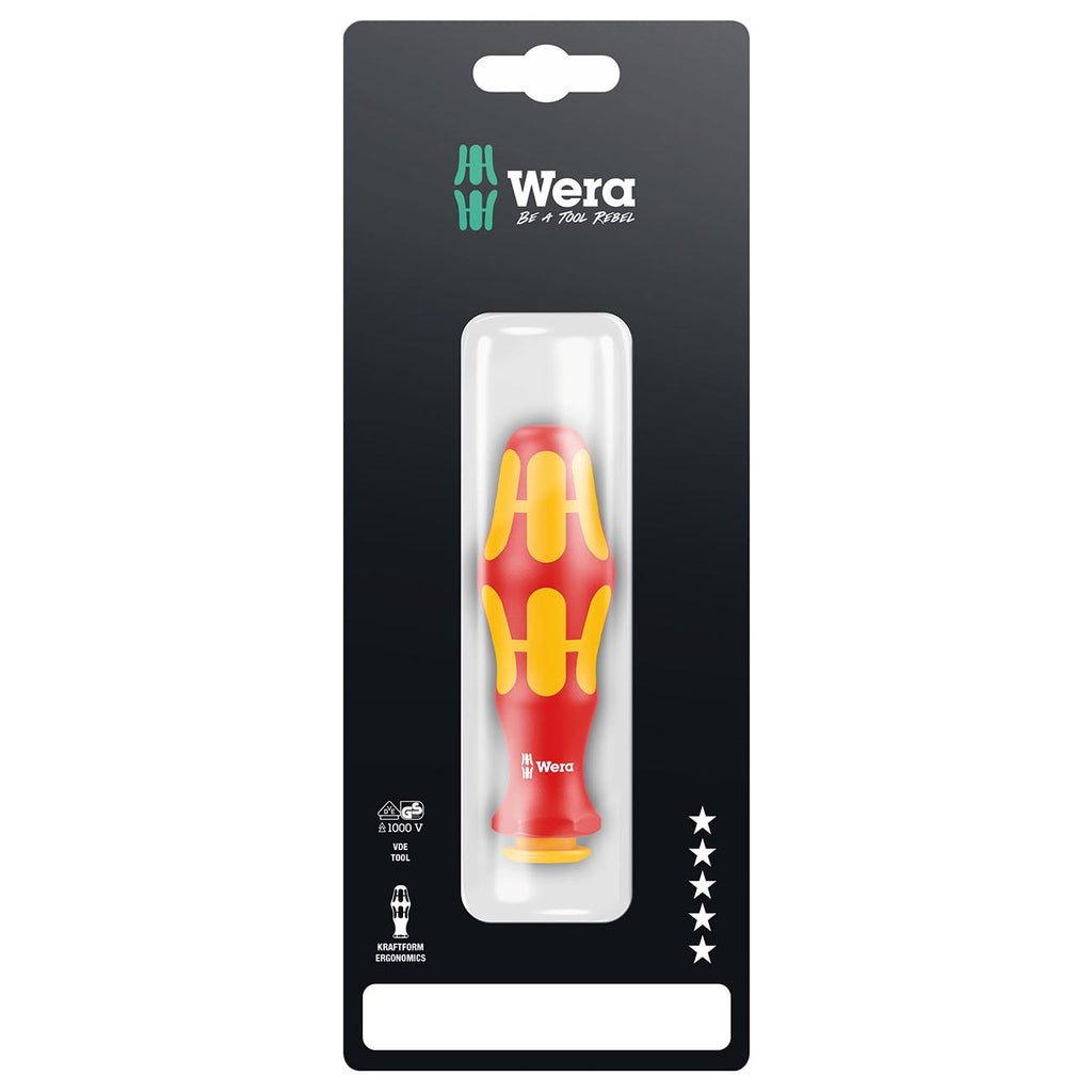 Wera 05003990001 Kraftform Kompakt VDE 817 Screwdriver Handle, For Use With Interchangeable Blades, 9mm Head, BladeLength