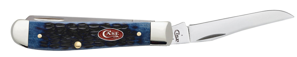 Case WR XX Pocket Knife Navy Blue Jigged Bone Mini Trapper Item #7321 - (6207 SS) - Length Closed: 3 1/2 Inches