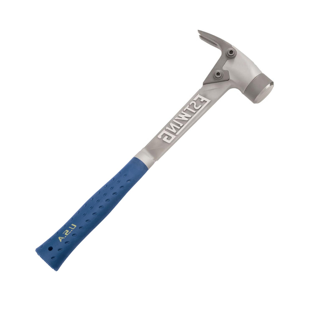ESTWING AL-PRO Aluminum Framing Hammer - 14 oz Straight Rip Claw with Smooth Face & Shock Reduction Grip - ALBL , Blue