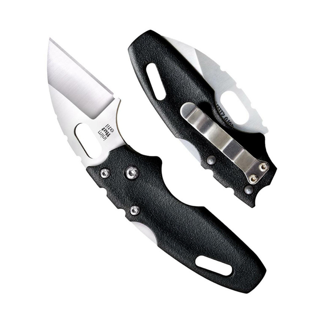 Cold Steel Mini Tuff Lite 2" 4034SS Sheepsfoot Razor-Sharp Blade 3" Griv-Ex Black Handle Everyday Carry Pocket Folding Knife