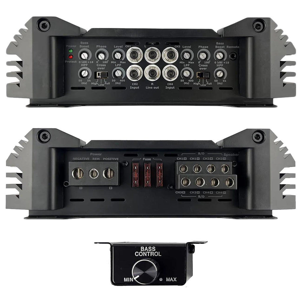 Orion XTR750.4 High Power Class A/B 4-Channel Amplifier, 750W RMS, 2/4 Ohm Stable, HP/LP Crossover, Bass Boost, MOSFET, Bass Knob, Made in Korea