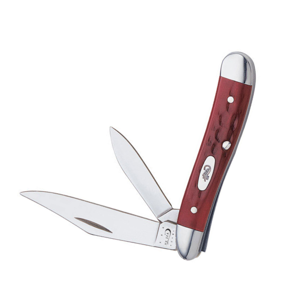 Case Pocket Worn Old Red Bone Peanut Folding Pocket Knife Tru-Sharp Steel USA CASE781