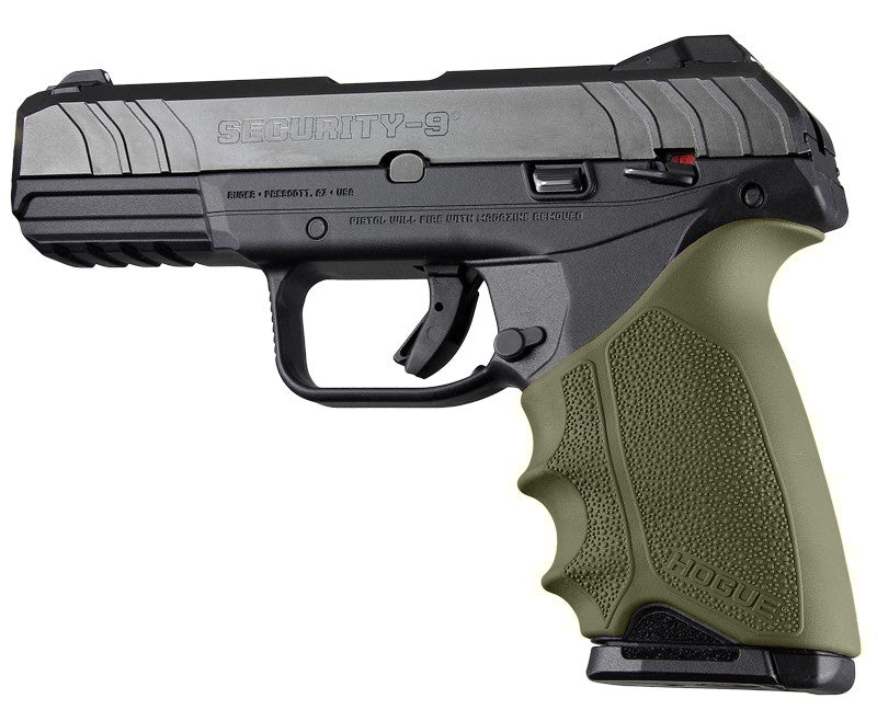 Hogue HandAll Beavertail Rubber Grip Sleeve for Ruger Security-9 Standard, OD Green - 17701