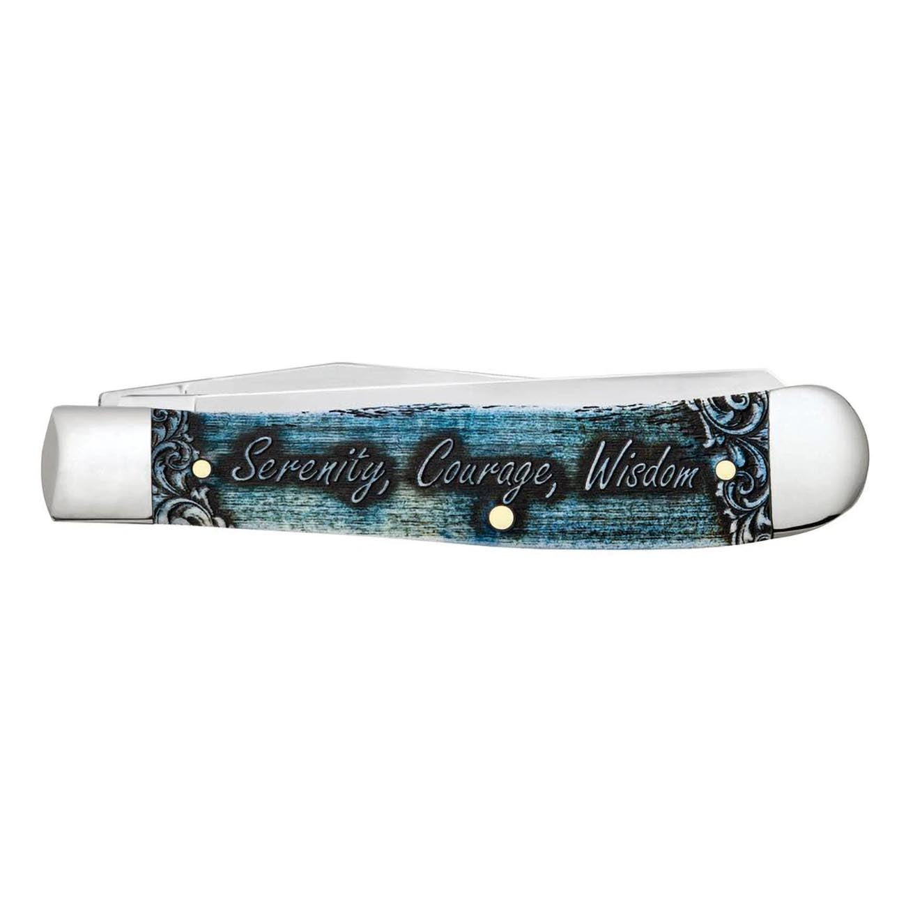 Case WR XX Pocket Knife Serenity Prayer Trapper Natural Bone Color Wash Item #38822 - (6254 SS) - Length Closed: 4 1/8 Inches