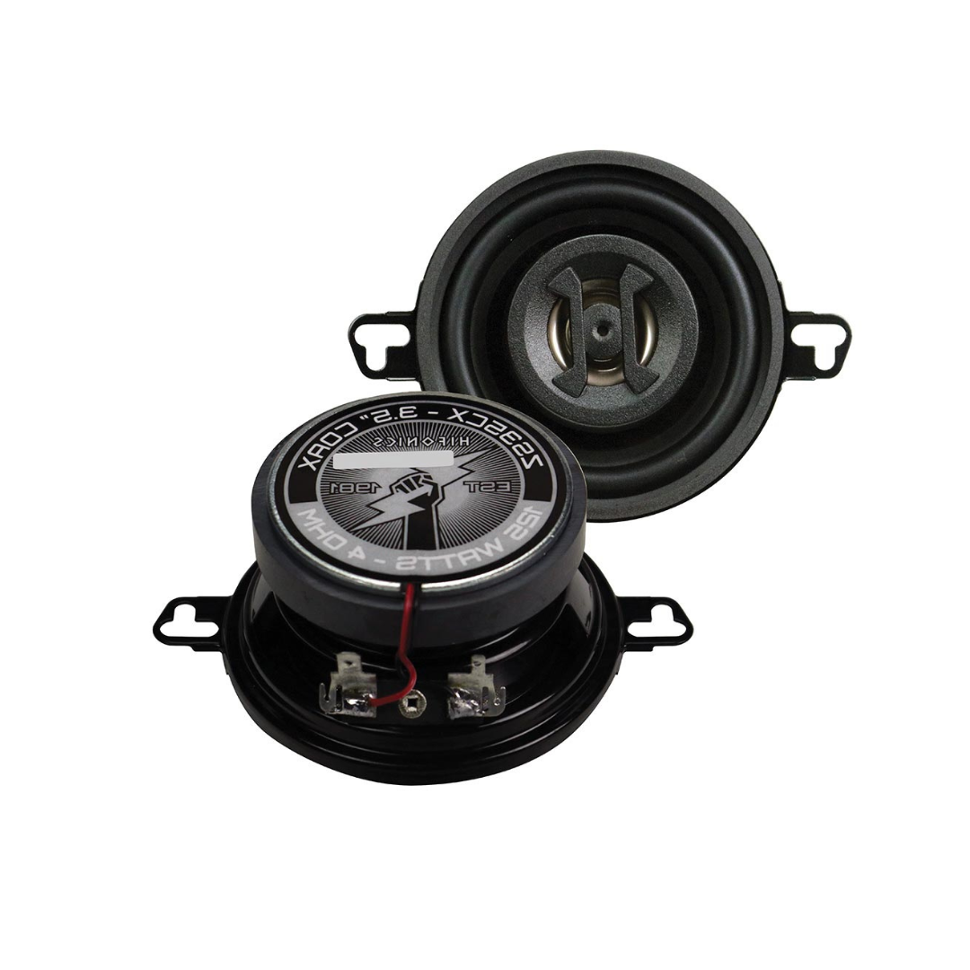 Hifonics Zeus ZS35CX 3.5 Inch 2 Way 125W Car Audio Coaxial Speakers with Mylar Dome Tweeter and Alpha Cellulose Poly Woofers, Pair