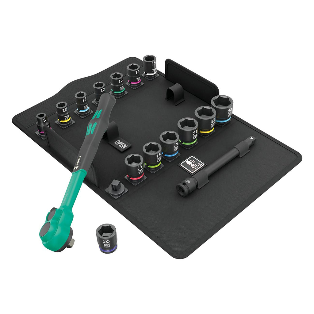 Wera 05005530001 3/8″ Drive Comfort Ratchet Metric Socket Set (16 Piece)