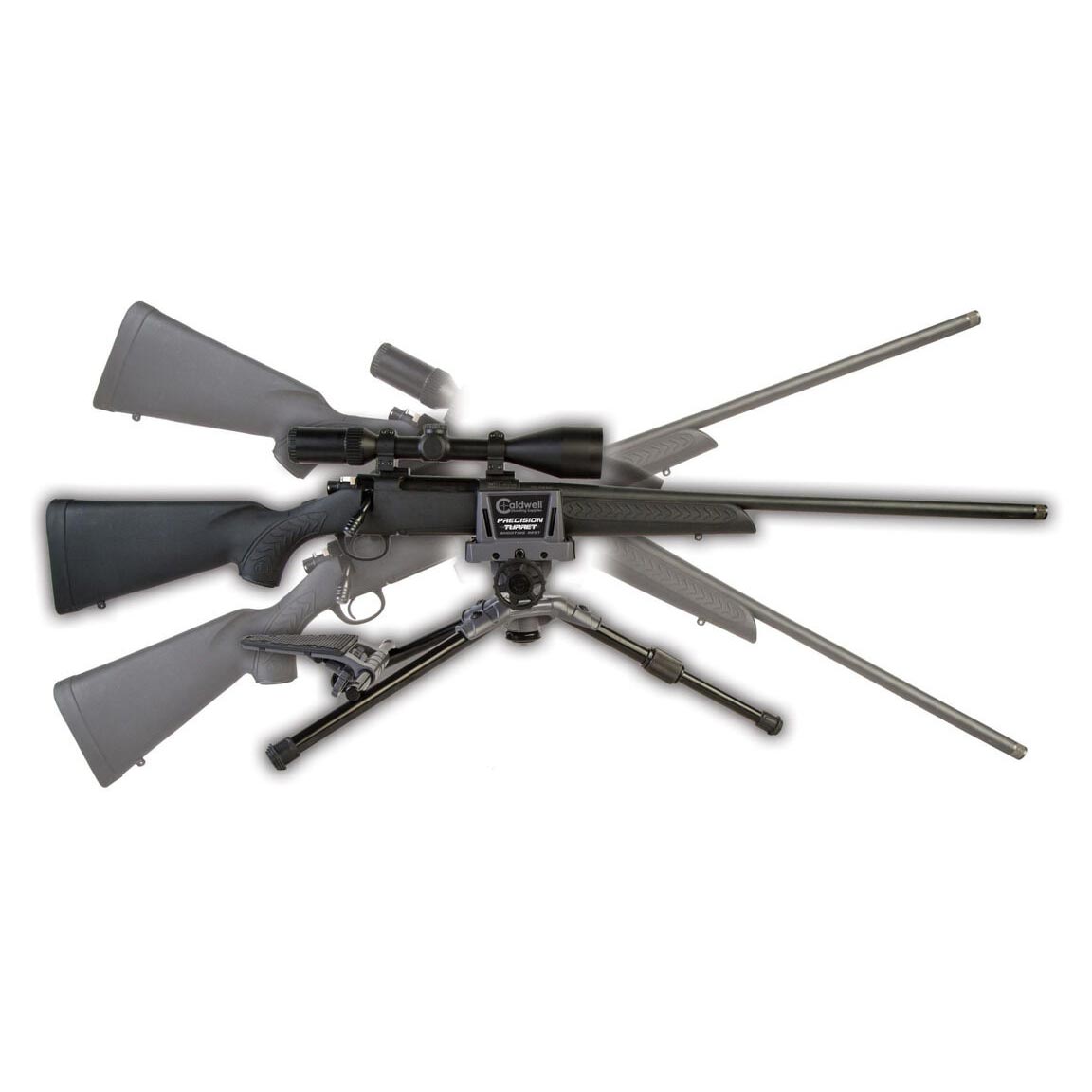 Caldwell Precision Turret Rest with Adjustable Ambidextrous Swivel Design and Detachable Magazine Rest with Pistol Grip Attachment for Rifles, Shot Stabilization, and Target Shooting