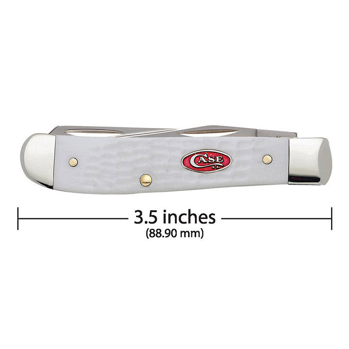 Case WR XX Pocket Knife Sparxx White Jigged Synthetic Mini Trapper Item #60186 - (6207 SS) - Length Closed: 3 1/2 Inches