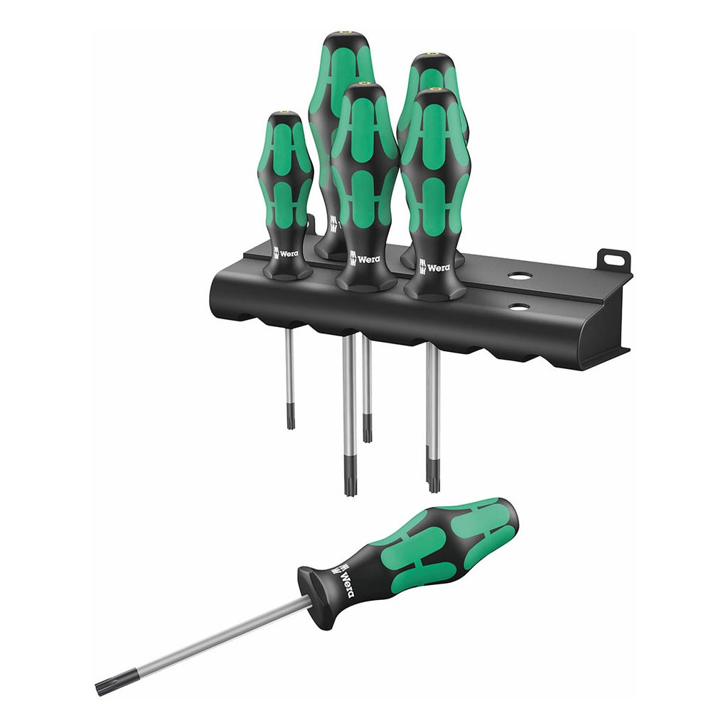 Wera 05028062001 Kraftform Plus 367/6 Torx Screwdriver Set and Rack, 6-Piece,MULTI,TX10x80mm, TX15x80mm, TX20x100mm, TX25x100mm, TX30x115mm, TX40x140mm