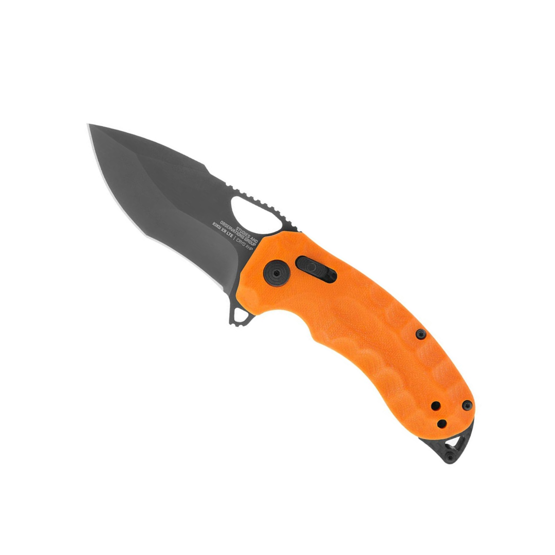 The Hair Edit SOG KIKU XR LTE Lightweight Outdoor Ambidextrous Large-Format Folding Knife | CTS XHP Steel Blade | XR Locking Mechanism, Orange G10