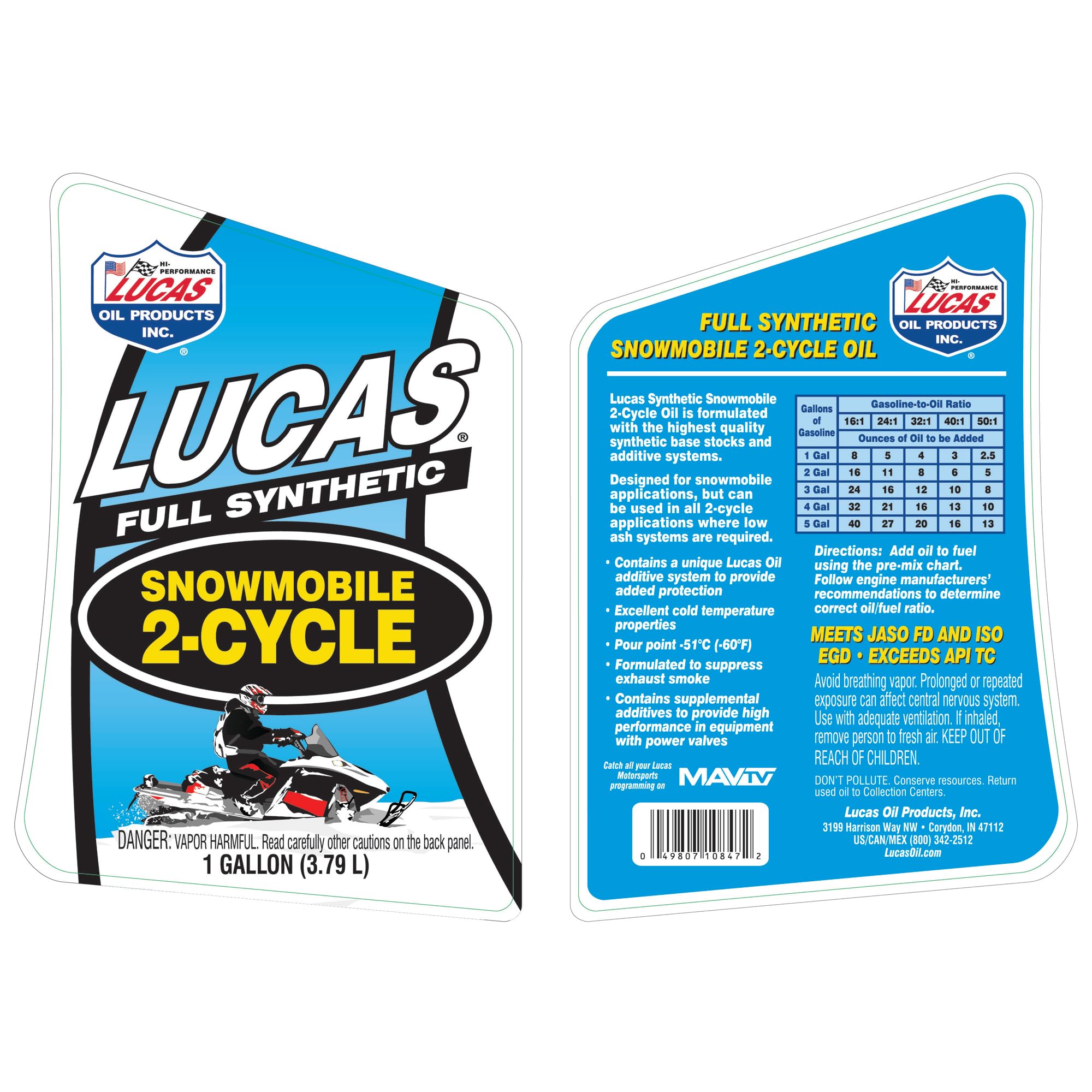 Lucas Oil 10847 Snowmobile Oil - 1 Gallon