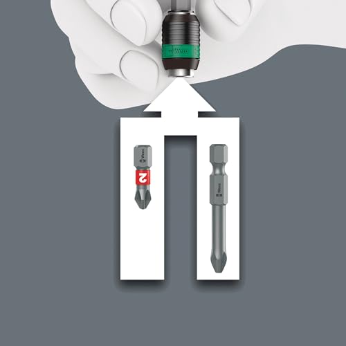 WERA - 5051040001 Kraftform Kompakt 60 Ra Ratchet Screwdriver & Long PZ, Ph, TX, Hex Bits, 051040