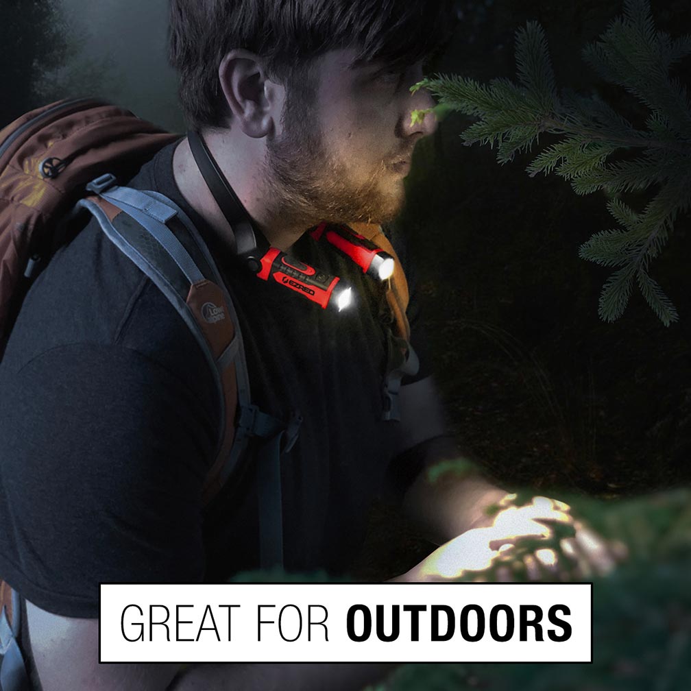 EZRED ANYWEAR Rechargeable Neck Light for Hands-Free Lighting - NK15, Perfect Light for Mechanics, Camping, Hunting, DIY Projects, Reading