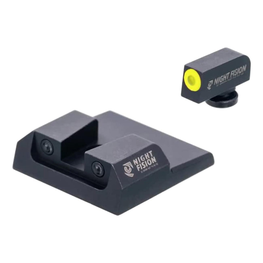 Night Fision Tritium Night Sight Set for Taurus G2C/G2/G3/TX22 - Yellow Front Ring, Black Rear Rings