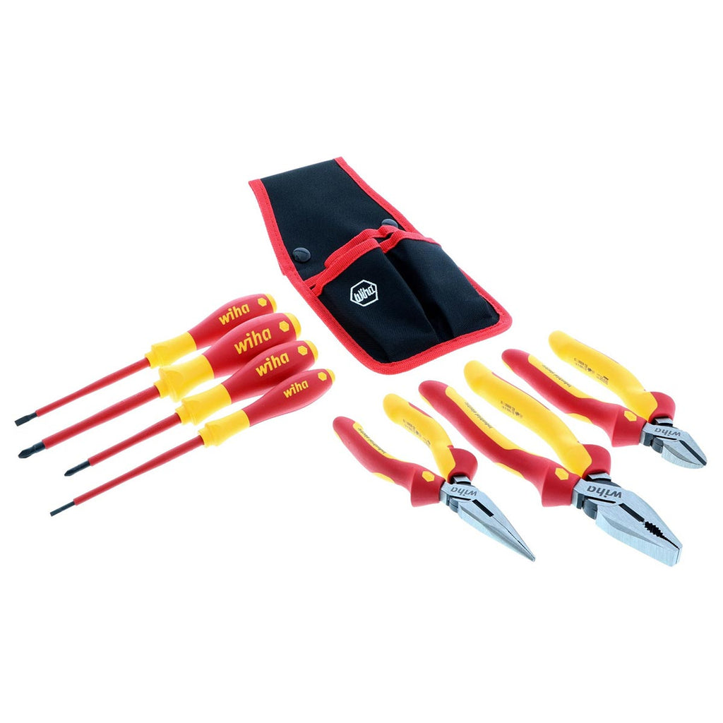 Wiha 32985 7 Piece Insulated Industrial Pliers and Screwdriver Set