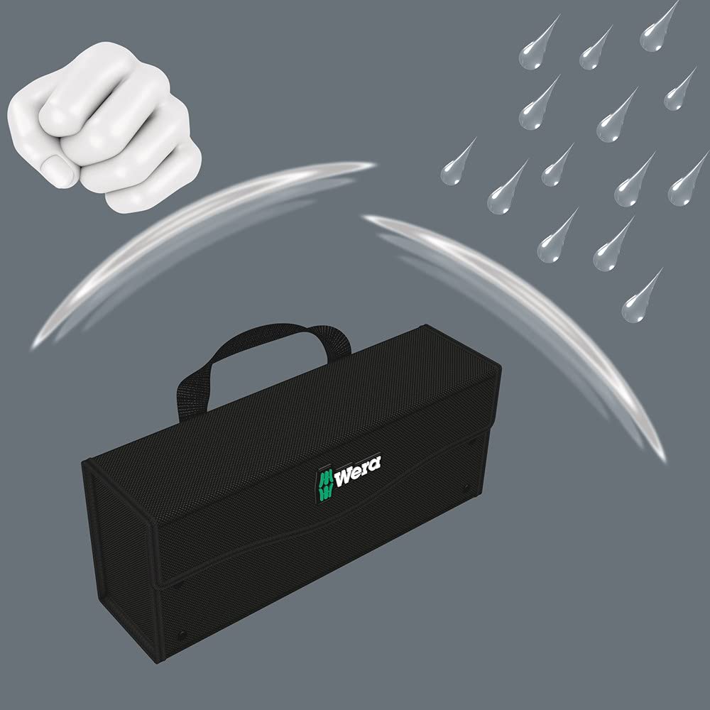 Wera 2go 4 Tool Quiver - Adjustable Partition Tote Bag for Screwdrivers & Tools with Hook & Loop Docking System - 05004353001