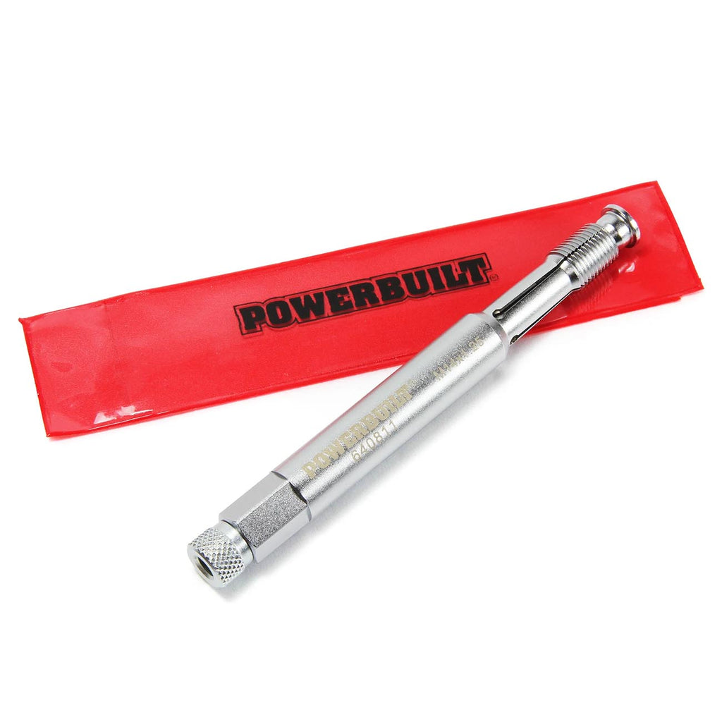 Powerbuilt 14mm Back Tap Spark Plug Thread Repair Tool, Straightening Tool, Motorcycle Spark Plugs, Repairs Damaged Threads, Collapsible Design - 640811