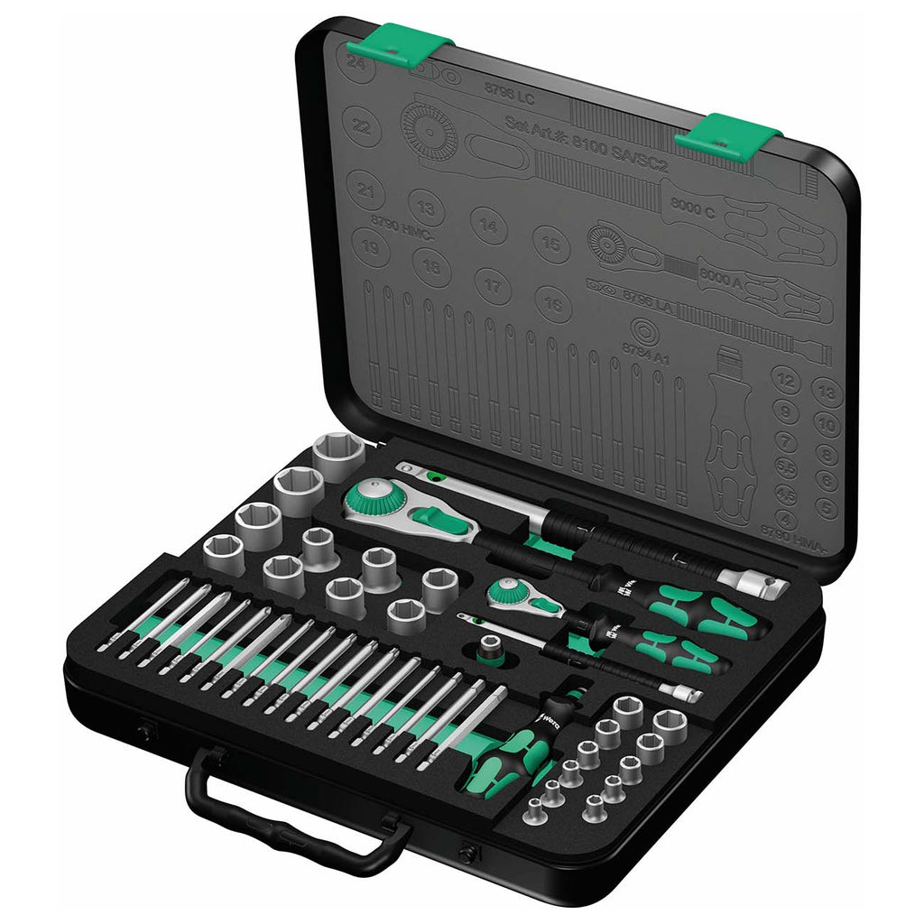 Wera Metric 1/4″ & 1/2″ Drive Speed Ratchet Socket/Bit Set (43-Piece)