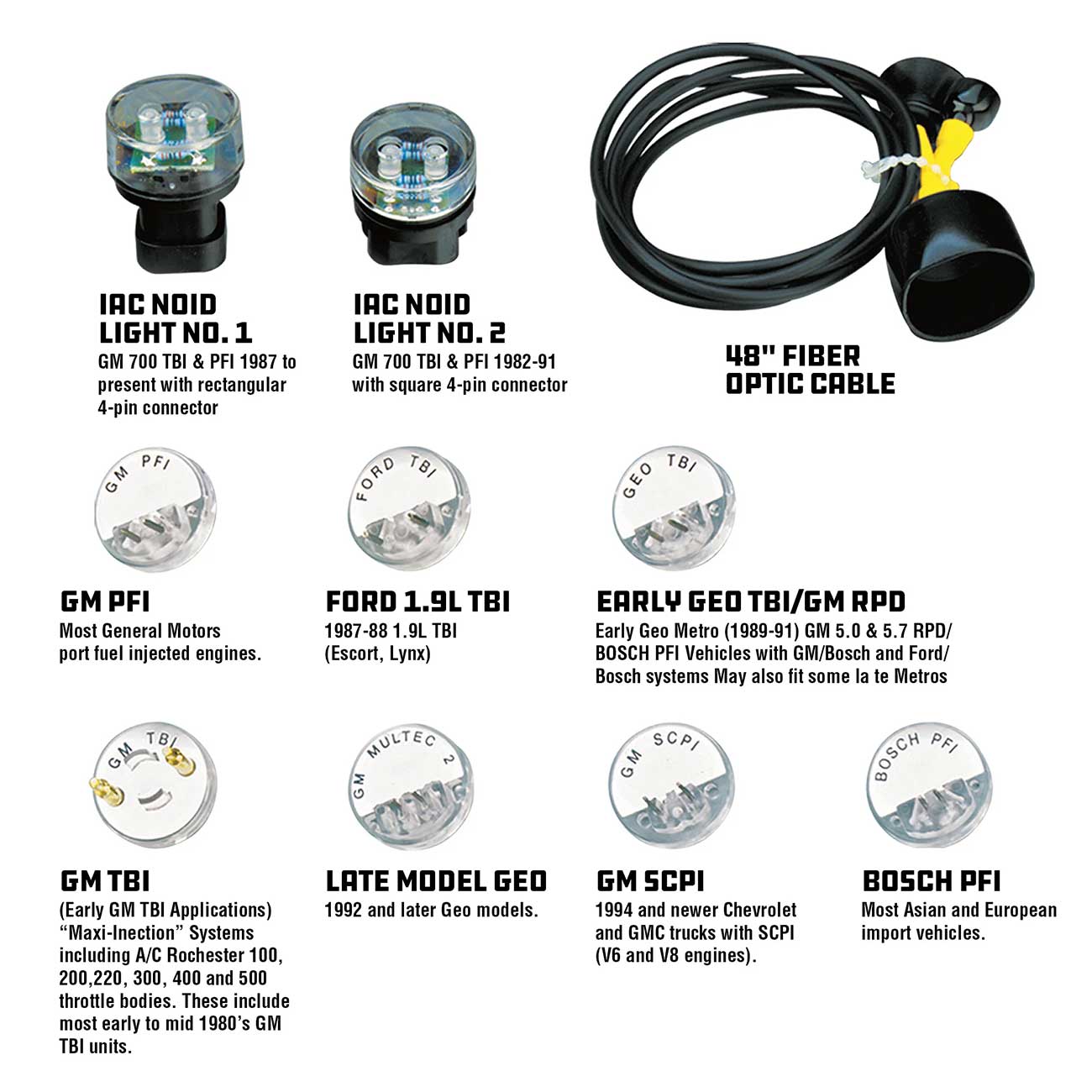 Powerbuilt Deluxe Fuel Injection Test Noid Light Tool Set, Kit Tests Vehicle Electronic Fuel Injectors and Idle Air Control Valves - 648745,Black