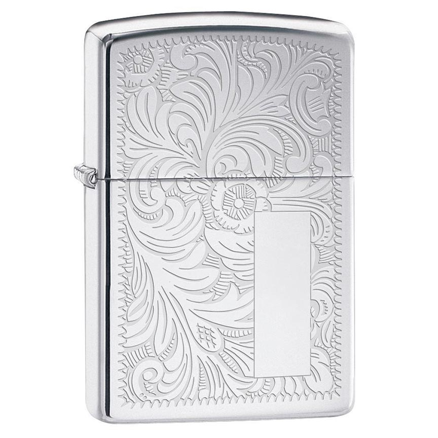 Zippo Venetian High Polish Chrome Pocket Lighter