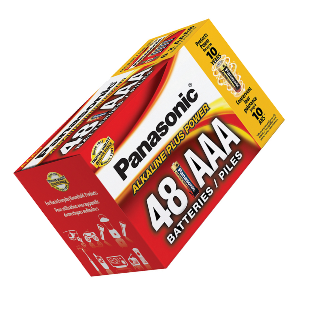 Panasonic Energy Corporation LR03PA/48PC Alkaline Plus Power AA Alkaline Battery, 48 Pack