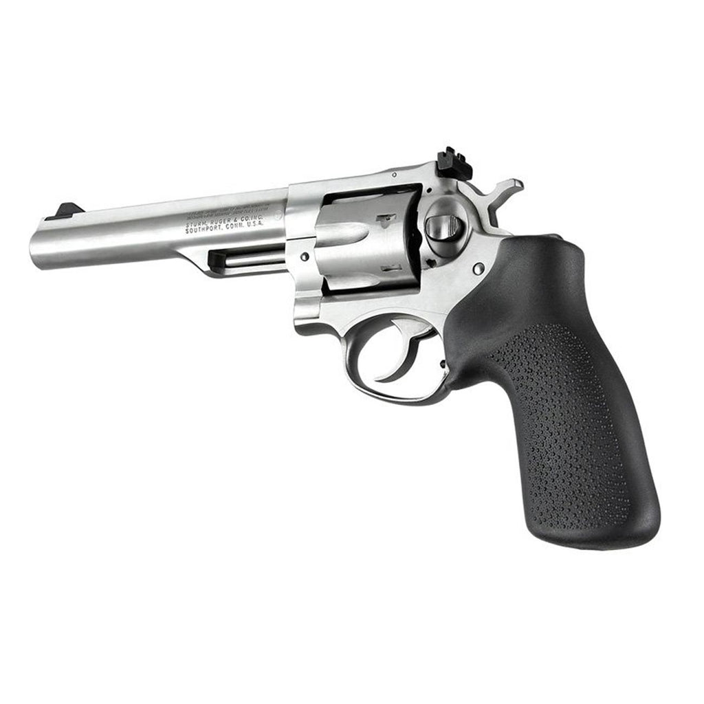 Hogue OverMolded Rubber Monogrip for Ruger GP100 & Super Redhawk Revolvers, No Finger Grooves, Black - 80010