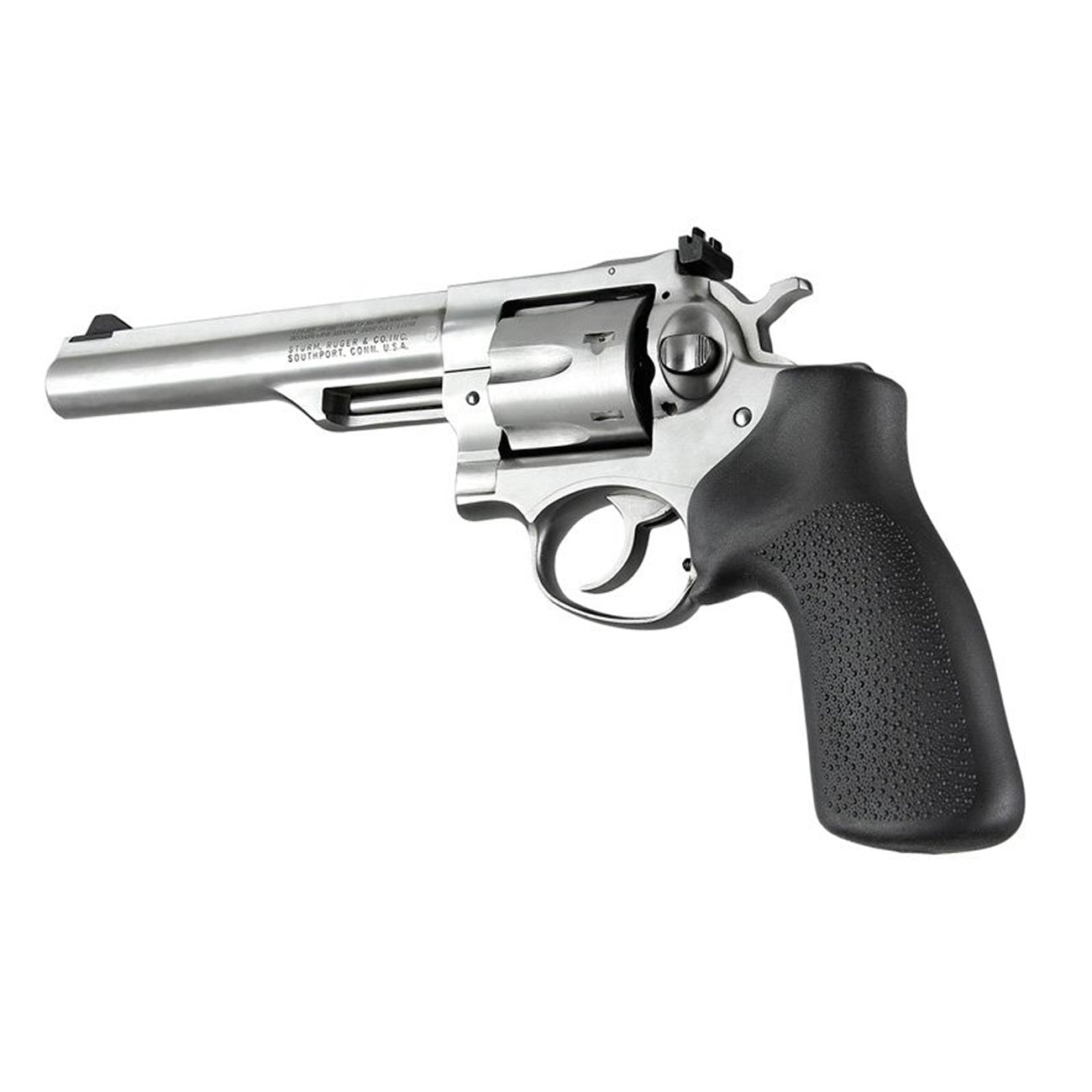 Hogue OverMolded Rubber Monogrip for Ruger GP100 & Super Redhawk Revolvers, No Finger Grooves, Black - 80010