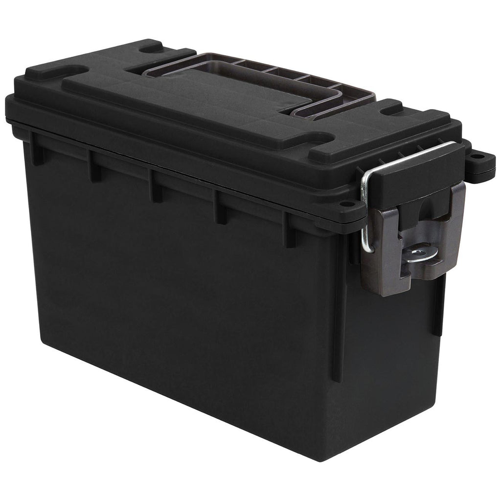 Sheffield 12629 Ammo Storage Box, Stackable .30 Cal Field Boxes, Water and Dust Resistant, Lockable Storage Box with Handle, Secures Hunting Gear, Supplies, and Bullets, Made in USA, Black, 1-Pack