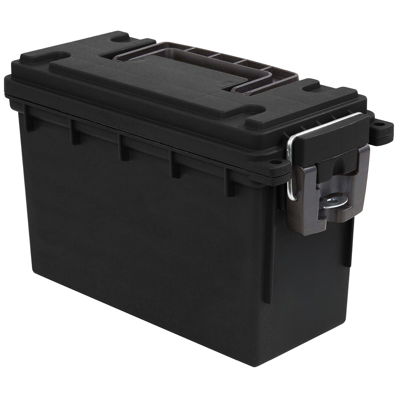 Sheffield 12629 Ammo Storage Box, Stackable .30 Cal Field Boxes, Water and Dust Resistant, Lockable Storage Box with Handle, Secures Hunting Gear, Supplies, and Bullets, Made in USA, Black, 1-Pack