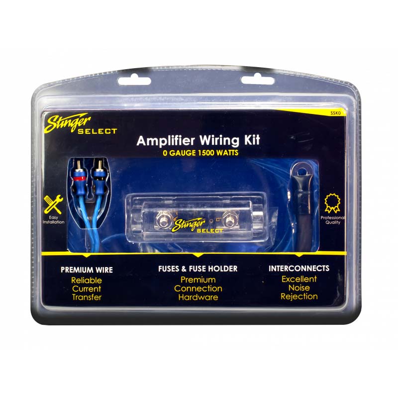 Stinger SSK0 0 Gauge Amplifier Wiring Kit – CCA Power Cable Complete Install Kit for Systems up to 1500 Watts