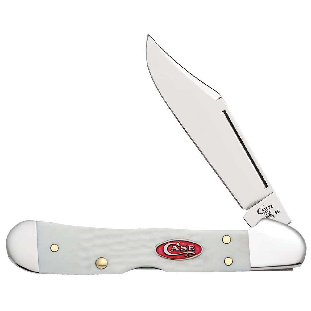 Case WR XX Pocket Knife Sparxx White Jigged Synthetic Mini Copperlock Item #60185 - (61749L SS) - Length Closed: 3 5/8 Inches