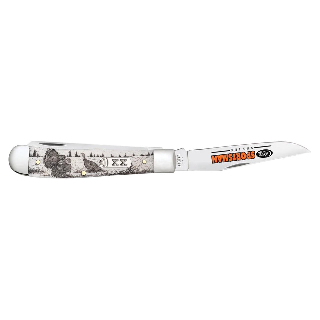 Case Knives Sportsman Series Turkey Trapper Folding Pocket Knife Smooth Natural Bone CASE81221