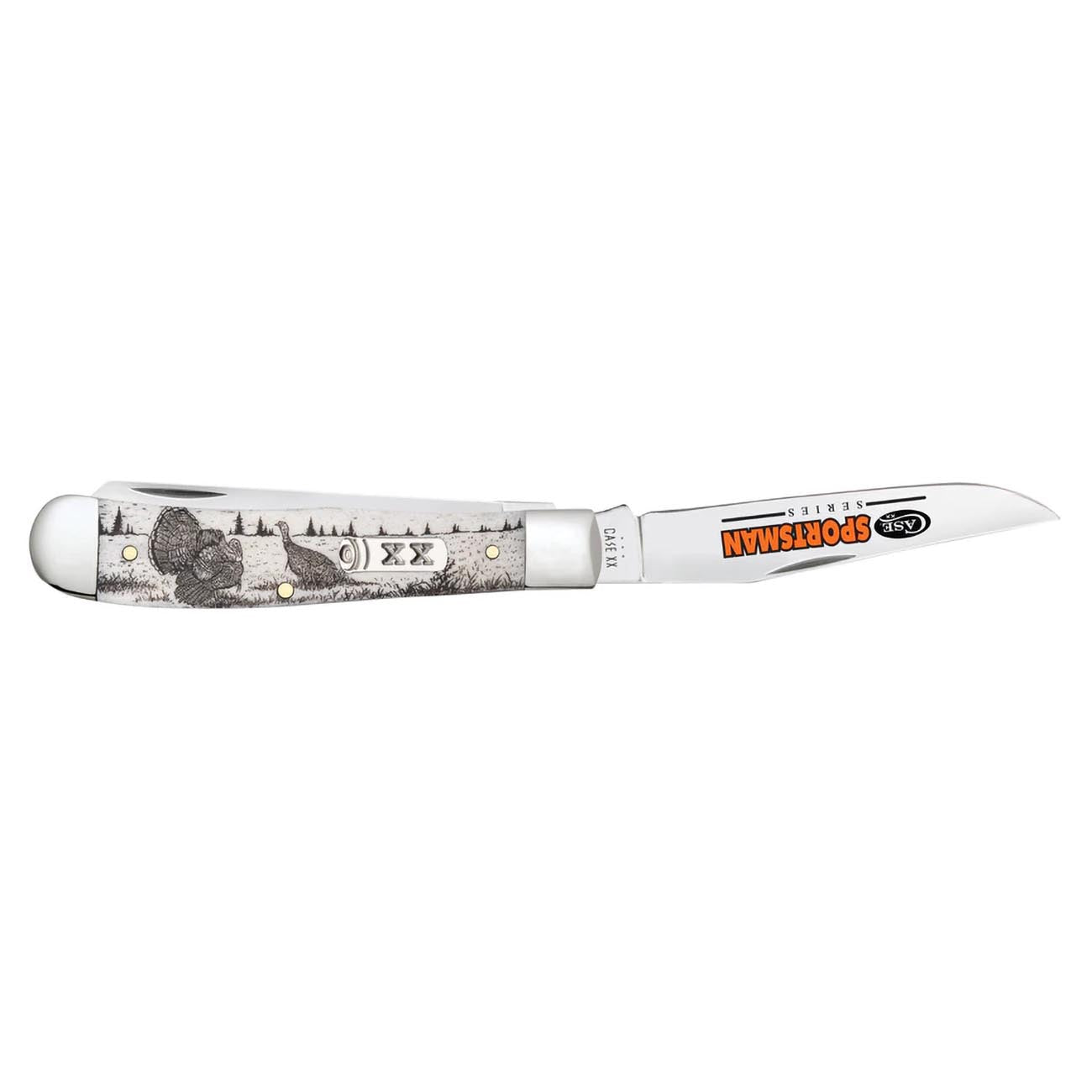 Case Knives Sportsman Series Turkey Trapper Folding Pocket Knife Smooth Natural Bone CASE81221