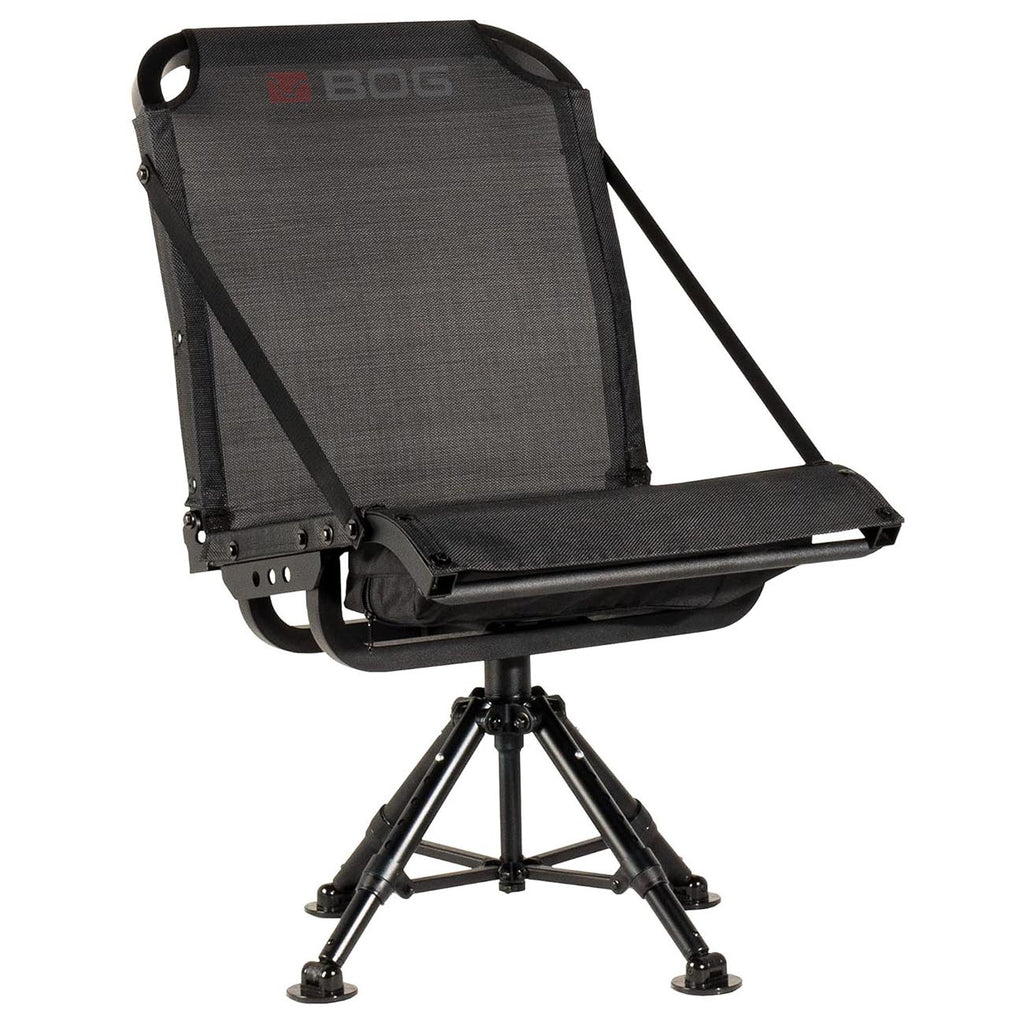 BOG Nucleus 360 Chair with Lightweight Aluminum Frame, Heavy Duty Textilene Fabric, Collapsible, 360 Degrees of Adjustable Pivoting Seat, and 4 Extendable Legs for Hunting, Shooting, and Outdoors