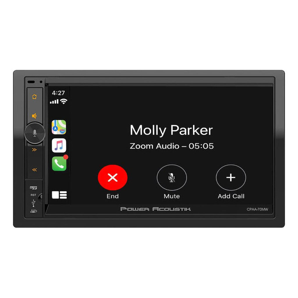 Power Acoustik CPAA70MW 7” Double DIN Car Stereo – Wireless Apple CarPlay & Android Auto, Bluetooth, Touchscreen Multimedia Receiver, Backup Camera Ready