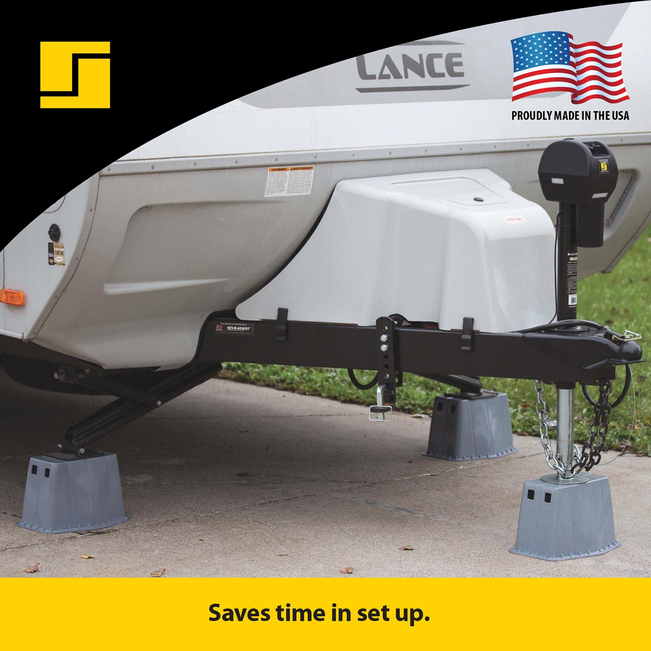 Stromberg Carlson JBP-813.4 Base Pad Peak - Scissor Jack - Stab Jack - Jack Stands - Trailer Jack - Trailer Jack Block - RV Accessories - Camper Accessories for Travel Trailers (4 Pack)