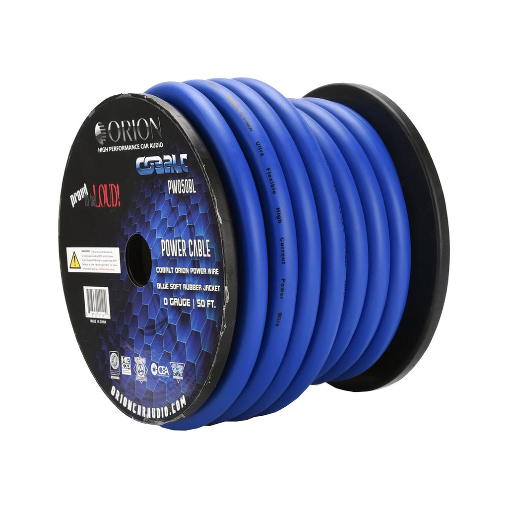 Orion Cobalt PW050BL 0 Gauge Wire (50ft) Copper Clad Aluminum CCA 0 AWG - High Powered Car Audio/Amplifier Power & Ground Cable, Battery Cable, Home Speaker Stereo, Welding Battery, RV Trailer Wiring