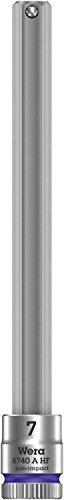 Wera - 5003345001 5Piece 100mm Long 1/4" Sq. Drive Holding Function Hex Socket Set, 003345