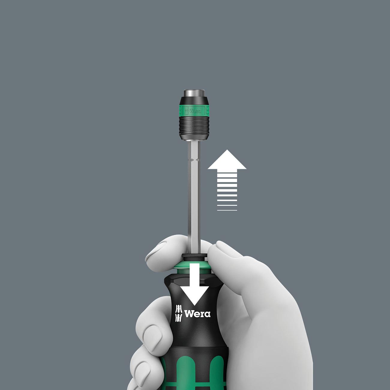 Wera 05073541001 Kraftform 817 R SB Hexagon Premium Plus Bitholding Screwdriver, Rapidator Quick-Release Chuck, Bayonet Blade, 1/4" Head, 133mm Blade Length