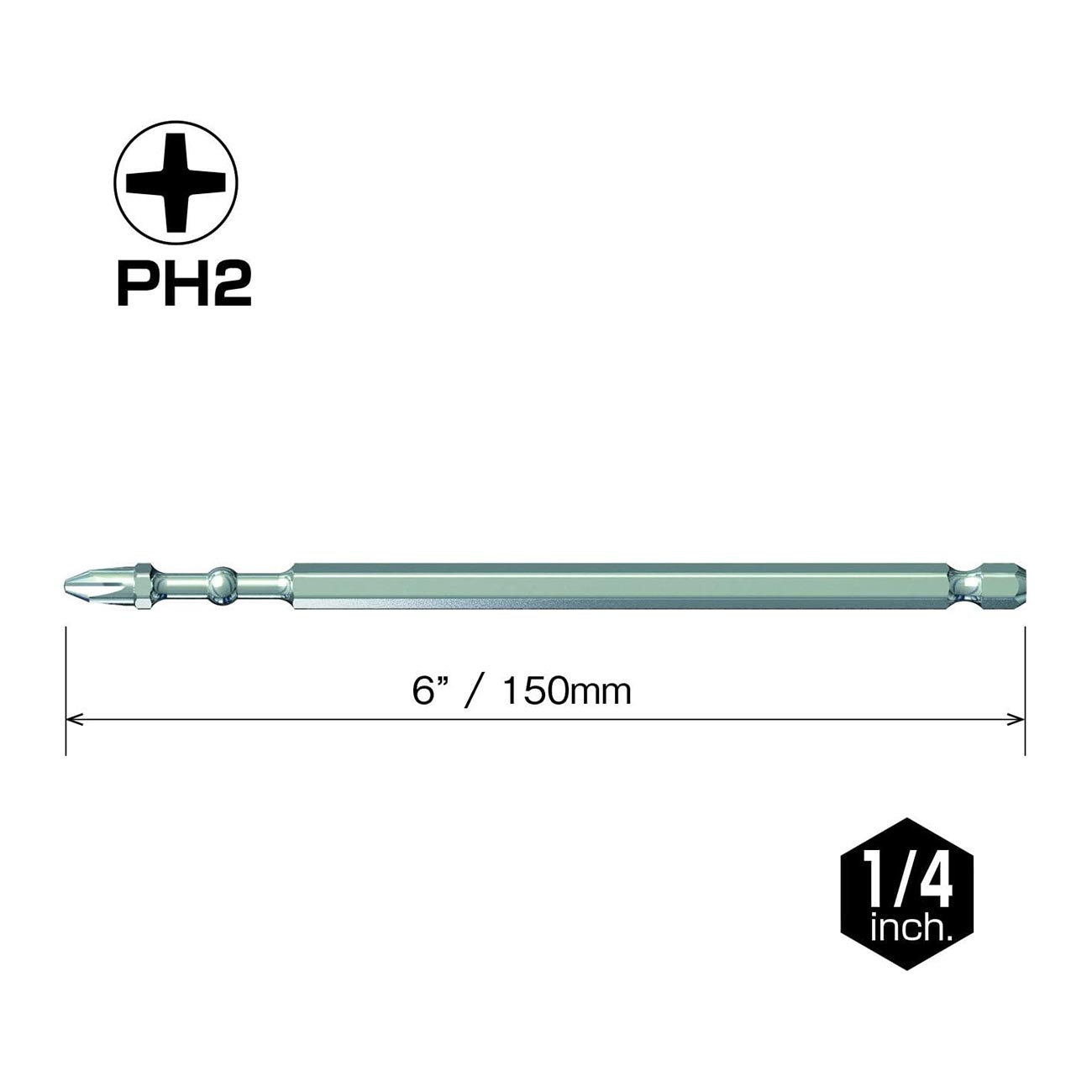 VESSEL Impact Ball Torsion Bits 5PC with MAG Charge Holder, (IBMG150PH2K5)