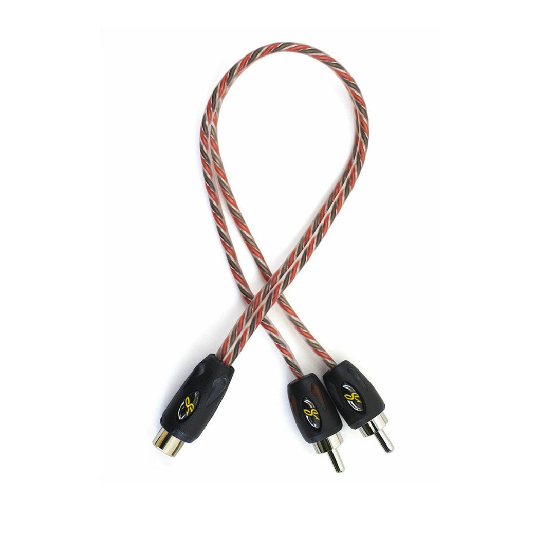 Stinger SI42YM 2-Channel 4000 Series RCA Y-Adapter Cable (1 Female to 2 Male)