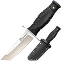 Cold Steel Mini Leatherneck Tanto Point Compact Lightweight 3.5" 8CR13MOV Steel Fixed Blade Outdoor Hunting Utility Knife, 3.25" Textured Ergonomic Kray-EX Handle, Secure-EX Sheath