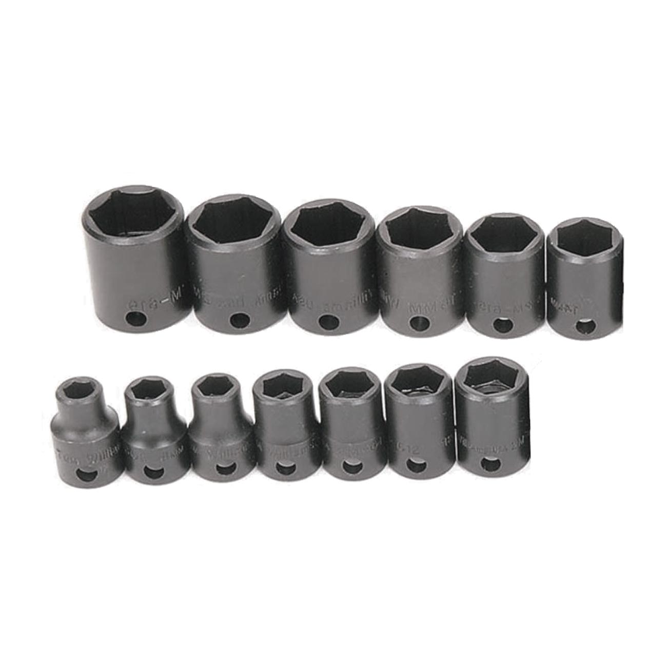 Williams MS-2-13H 13-Piece 3/8-Inch Drive Metric Shallow 6 Point Impact Socket Set