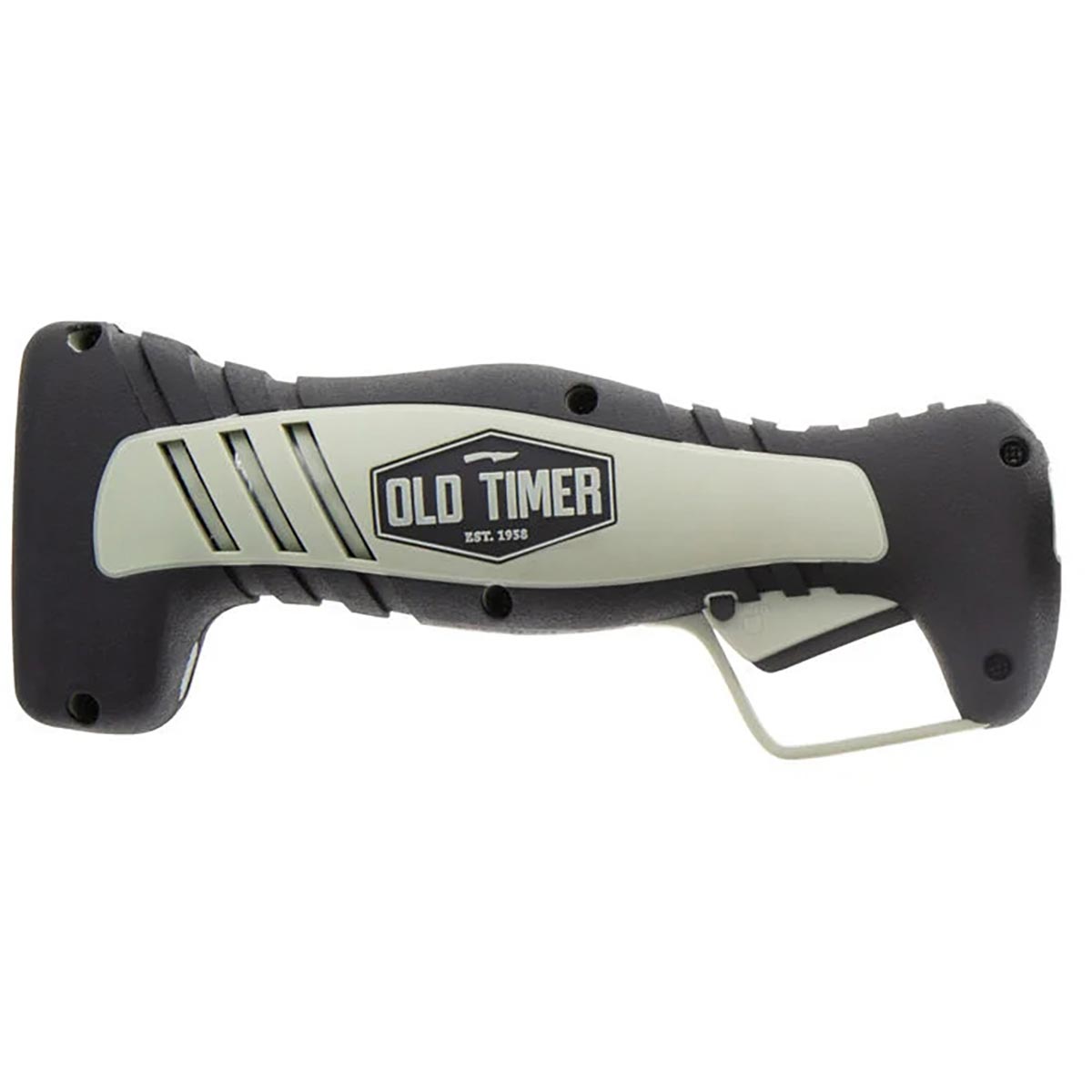 Old Timer Cordless Electric Fillet Knife with 8in Fully Serrated Stainless-Steel Blade, Trigger Lock, Rechargeable Battery, and Self Draining Case for Fishing, Meat Carving, Filleting, and Outdoors