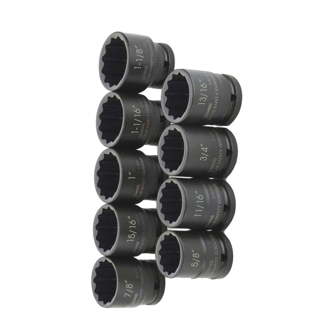 Williams JHW38925 3/4-Inch Drive 12-Point Shallow Impact Socket Set - 9-Piece